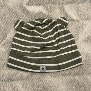 Polarn O. Pyret Green and White baby Beanie